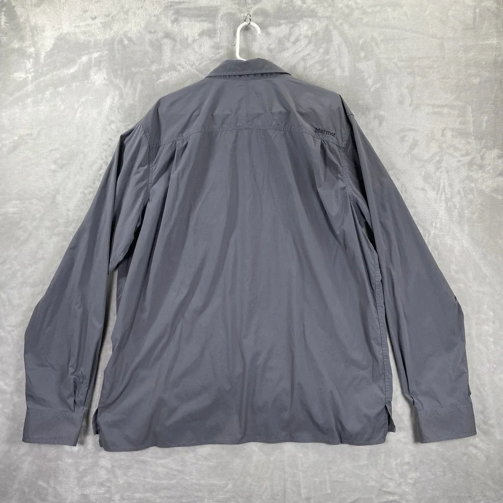 Marmot Shirt Mens XXL Kapalino Performance Snap Button Up Gray Pockets Outdoor